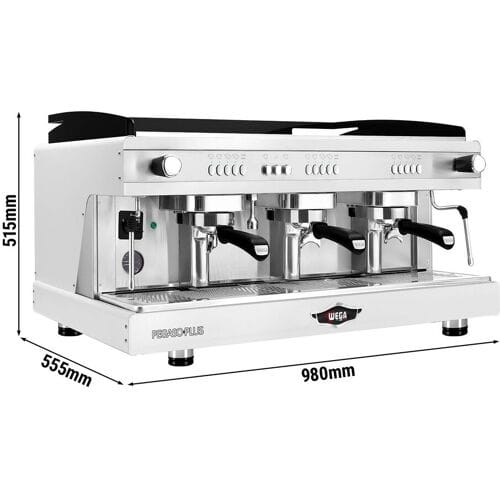 WEGA Pegaso Plus Espressomachine / Pistonmachine - 3 groepen - met melkopschuimer & heet water
