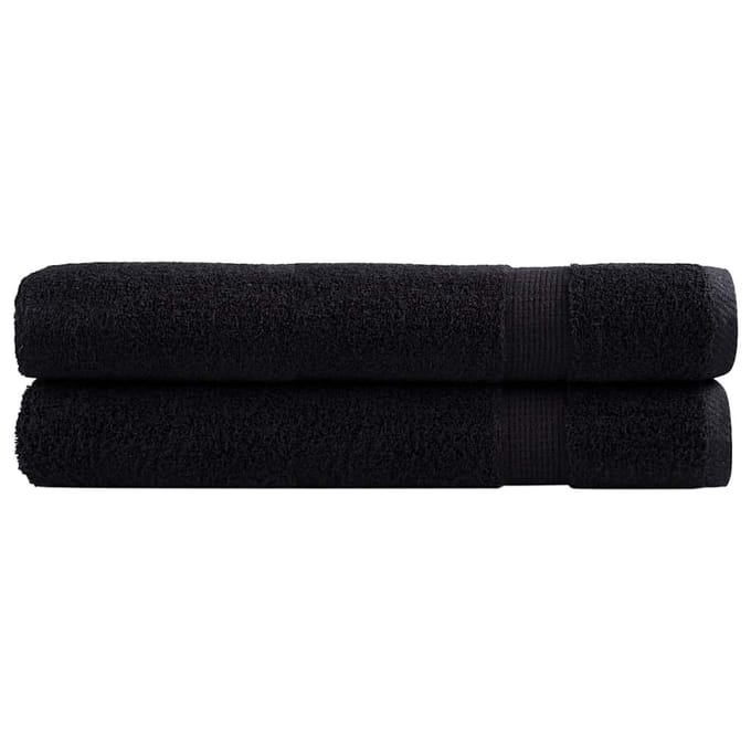 vidaXL - Handdoeken - SOLUND - 2 - st - 600 - g/m² - 100x200 - cm - zwart
