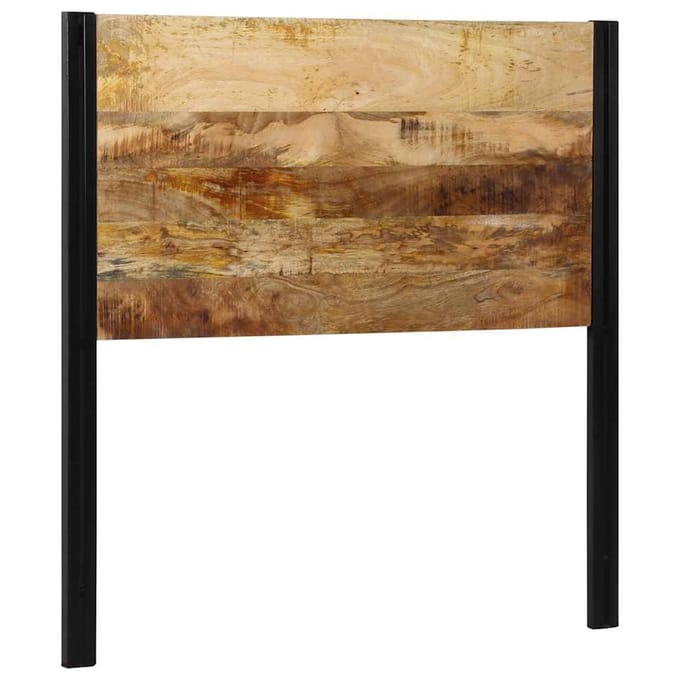 vidaXL - Hoofdeinde - 100 - cm - massief - hout - mango - en - ijzer