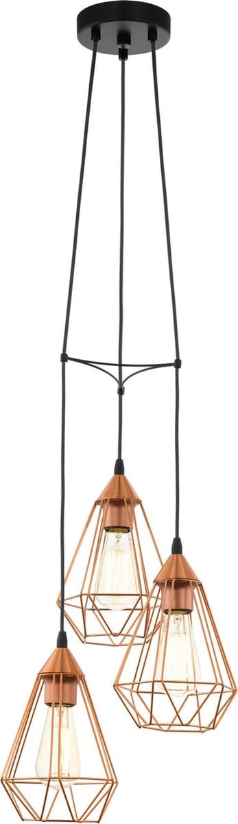 EGLO Tarbes Hanglamp - E27 - Ø 31 cm - Zwart/Koper