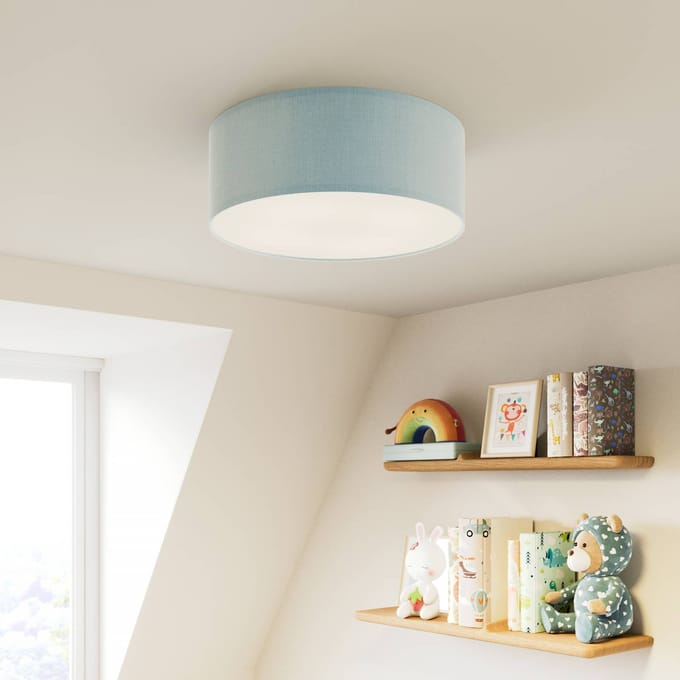 TK Lighting Plafondlamp Rondo Kids, Ø 38 cm, blauw