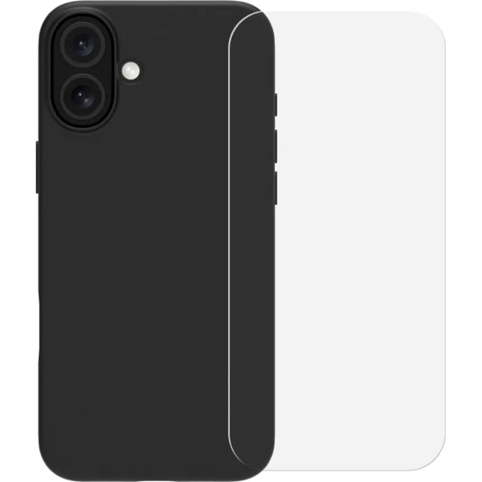 BlueBuilt Back Cover Apple iPhone 16 Plus Zwart + Screenprotector Glas