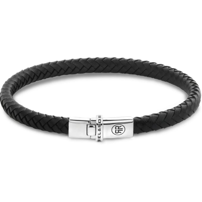 Rebel & Rose Xtra Small Braided Black Armband RR-L0174-S – Leer