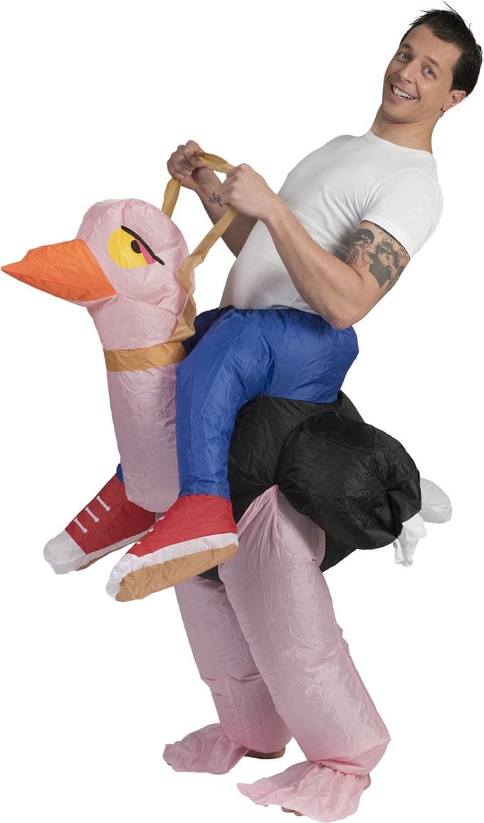 Opblaasbaar kostuum  - Verkeeldkleding -  Struisvogel