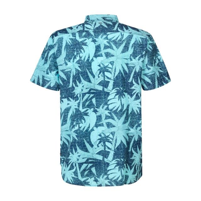 Petrol Industries - Heren Tropisch Overhemd Sandy beach - Blauw - Maat S