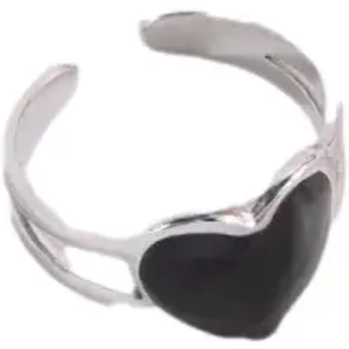 Zwarte Hart Ring Dames 24 Colours