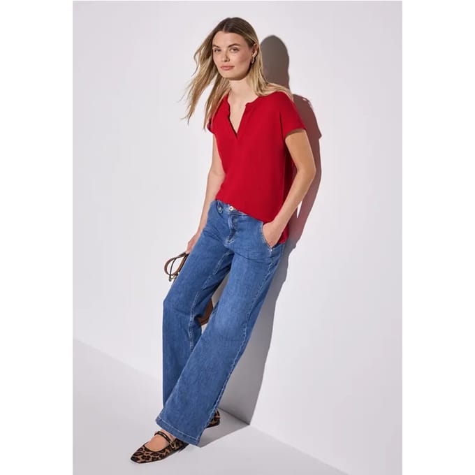 Shirt met gebreide look