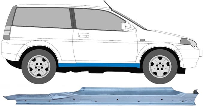 Volledige dorpel voor Honda HR-V 1999-2006 / Rechts