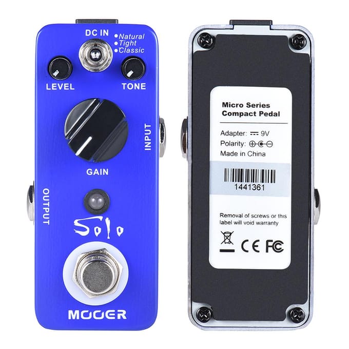 MOOER SOLO Distortion Gitaareffectpedaal Highgain True Bypass Volledig Metalen Behuizing blue