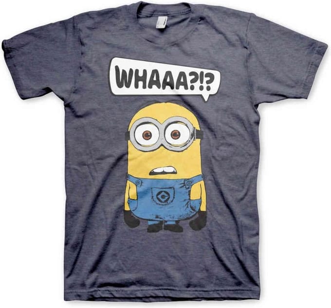 Minions Heren Tshirt -XL- Whaaa?!? Blauw