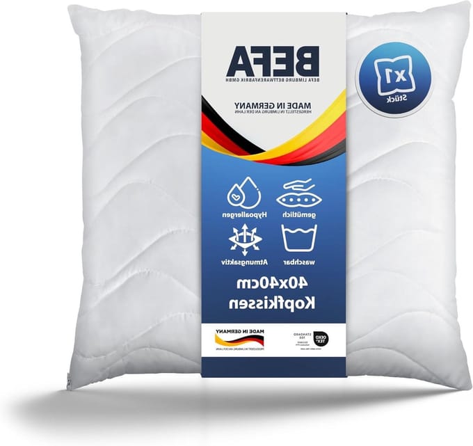 Hoofdkussen Microvezel - Kussens Bed - Comfortabel Slapen - Aloë Vera Afwerking - 60x60 cm - Wit