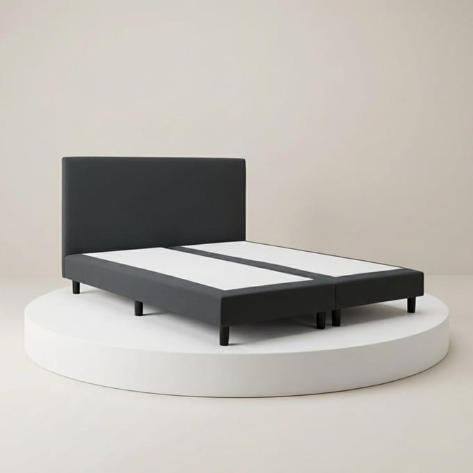Boxspring DreamLux - 200x210 Zonder matras - Antraciet Glad - BalBedden