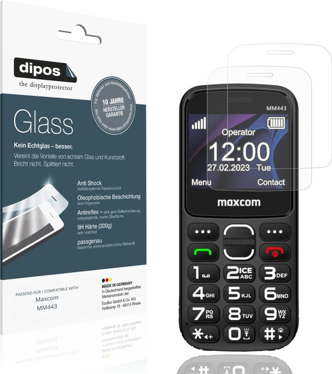 dipos – 2x Matte Pantserfolie geschikt voor Maxcom MM443 | 9H Screenprotector