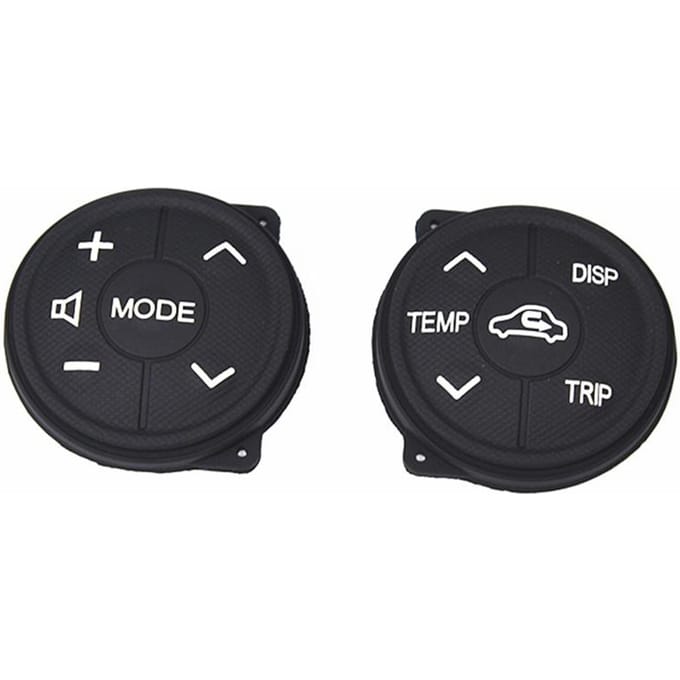 Paire de coussins de boutons en caoutchouc de commande de volant, pour Toyota Prius Prius C 12-14 black