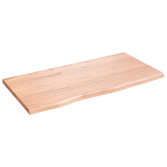 vidaXL - Wastafelblad - 80x40x2 - behandeld - massief - hout - lichtbruin