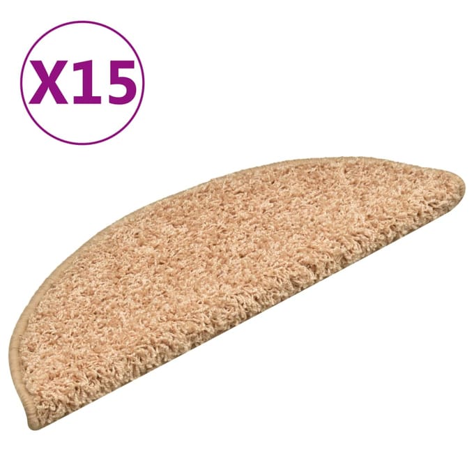 vidaXL - Trapmatten - 15 - st - 56x17x3 - cm - Goud - Halfrond