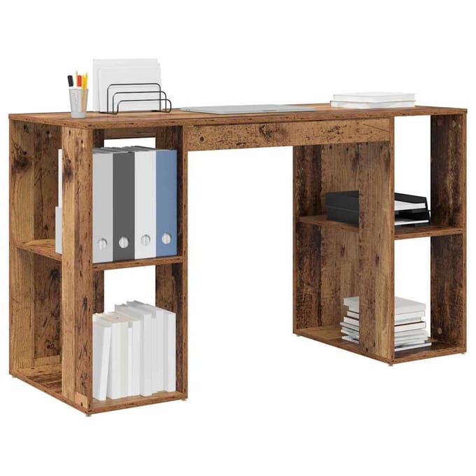 vidaXL - Bureau - Oud - Hout - Bewerkt - hout - 130 - x - 50,5 - x - 75 - cm