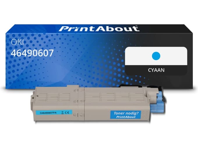 PrintAbout huismerk Toner 46490607 Cyaan Geschikt voor OKI