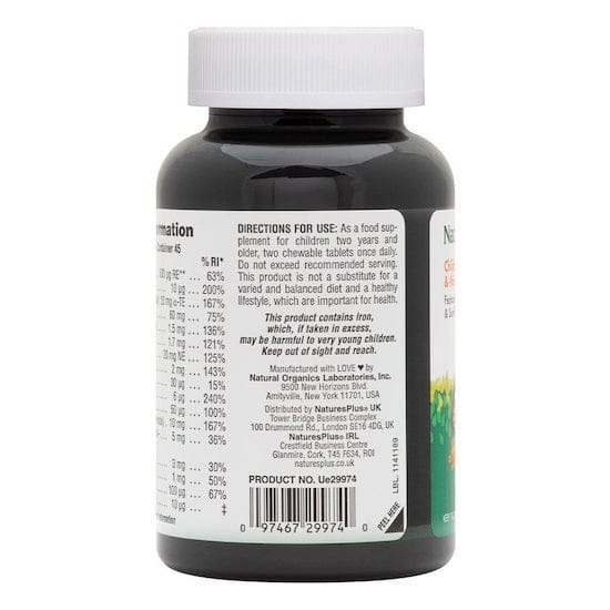 Nature's Plus- Multi-Vitamine & Mineraal Supplement, ORANJE KAUWBAAR 90 Tabletten