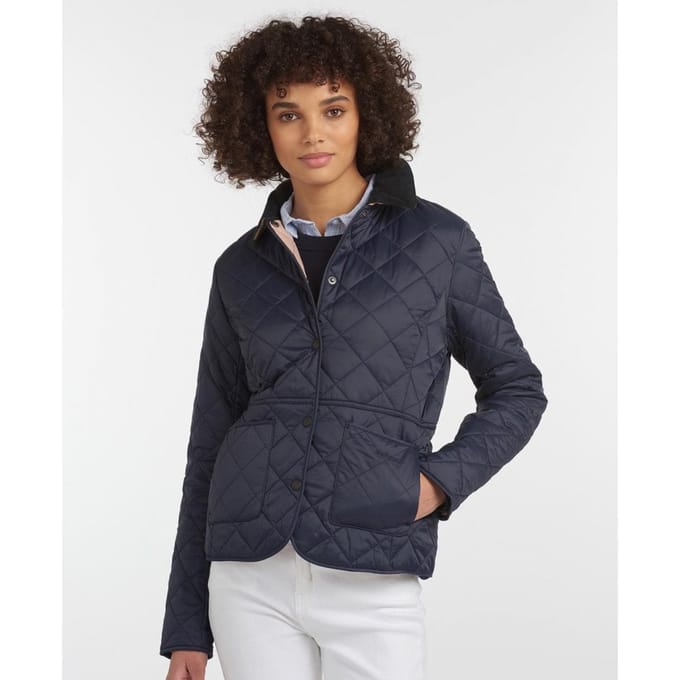 Gewatteerd jack met kraag van corduroy, model 'Deveron'