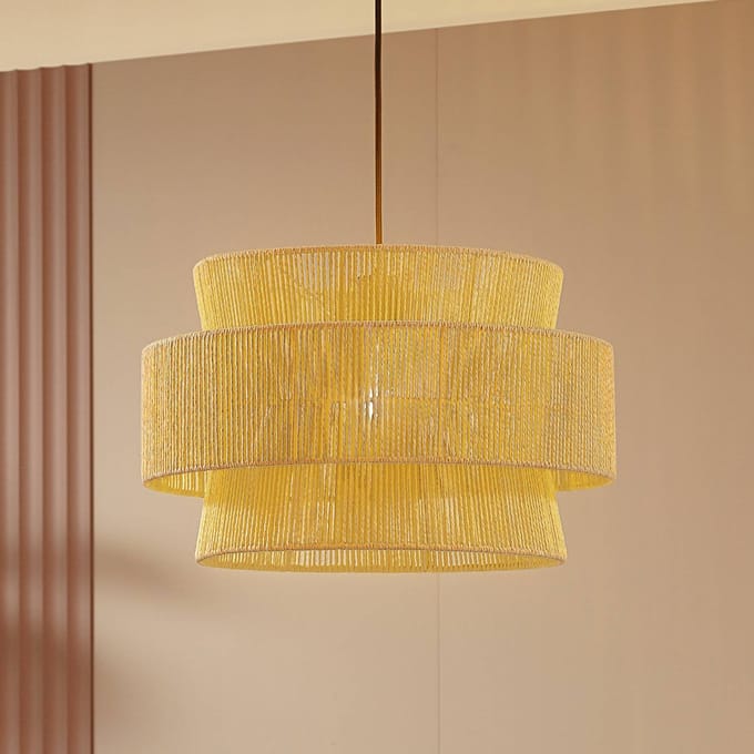 Lindby - hanglamp - 1licht - Papier - H: 28 cm - E27 - naturel, beige