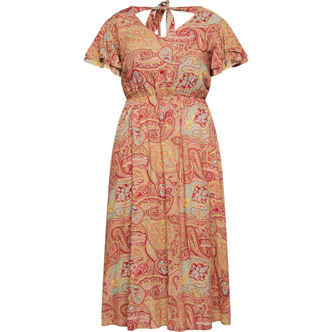 usha Jurk met paisleyprint Dames Bordeaux veelkleurig