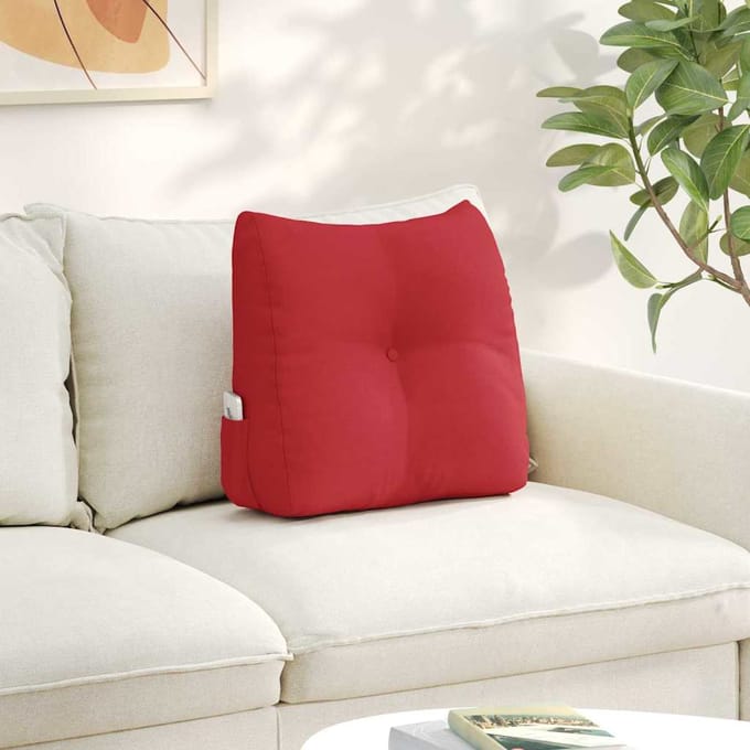 vidaXL - Rugkussen - Rood - 45 - x - 24 - x - 50 - cm - Stof