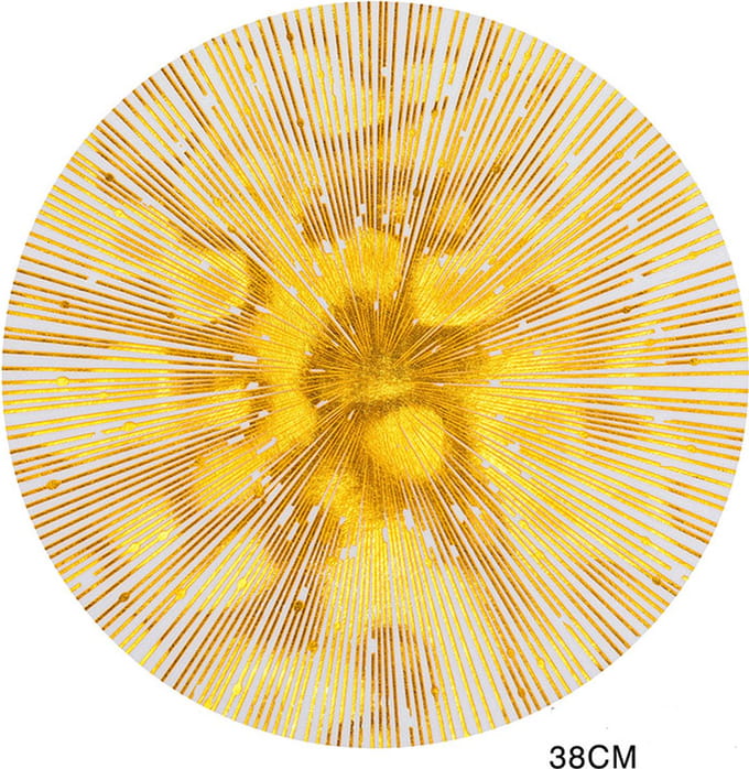 Gouden Placemats - Luxe Design - Rond - 6 stuks - 38 cm - onderlegger - Hitte bestendig - Dicht