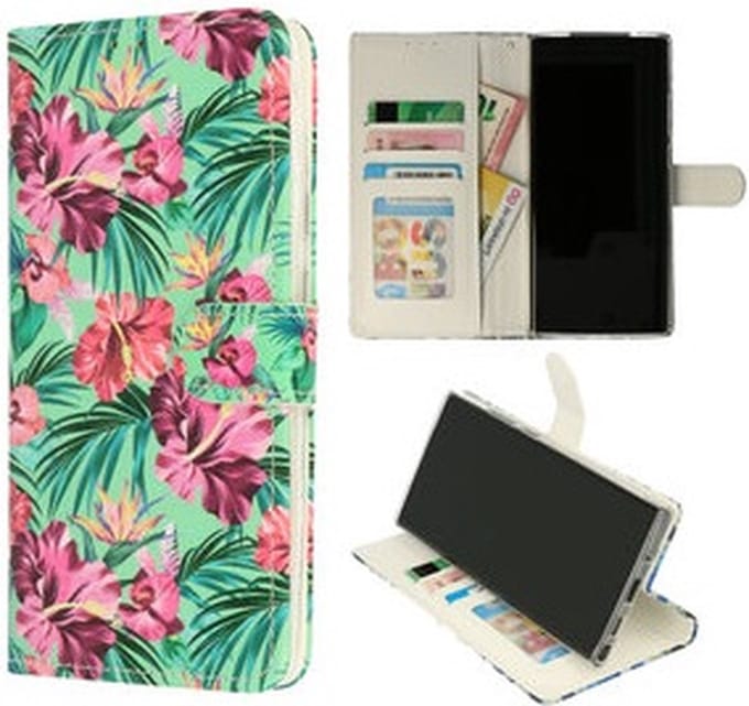 Cityhoesje - Bookcase - iPhone 12 Pro Max - incl. Pasjeshouder Bloemen Tropical
