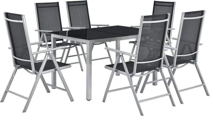 Aluminium tuinset - Milano - 7-delig - Zilver / grijs