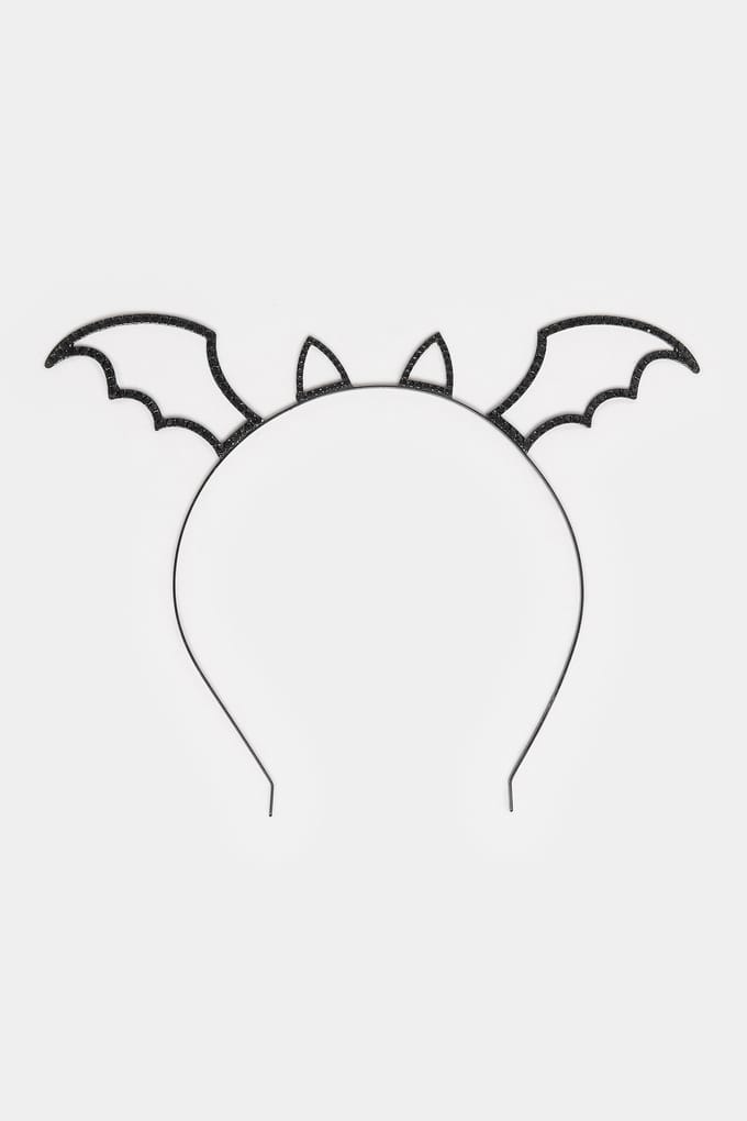 Yours Zwarte Halloweenhoofdband Met Vleermuismotiefsize One Size