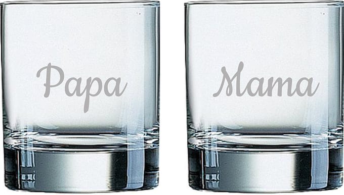 Gegraveerde Whiskeyglas 20cl Mama & Papa
