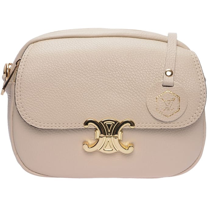Luisa Vannini Beige Rundleer Tas