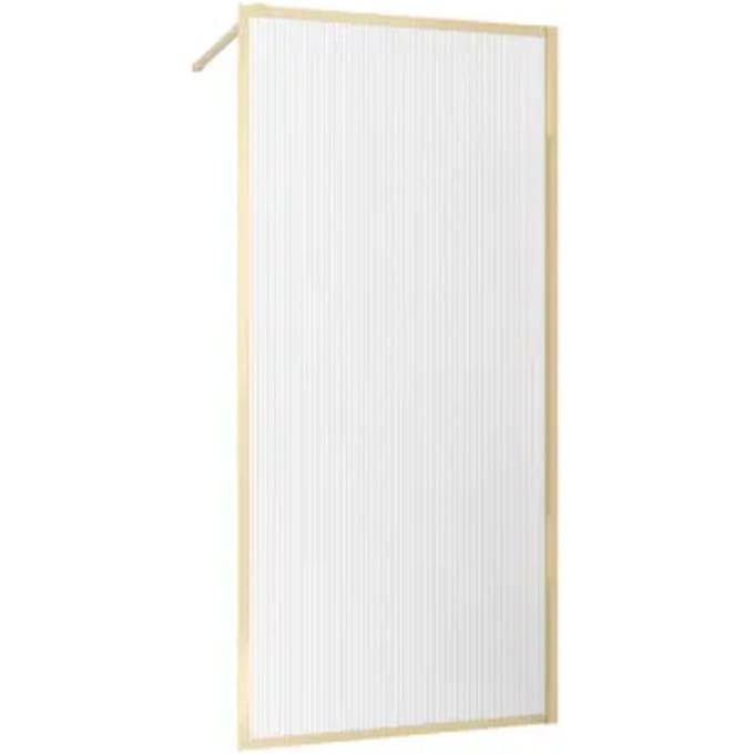 Inloopdouchewand Golden Edge 120 Geribbeld Glas