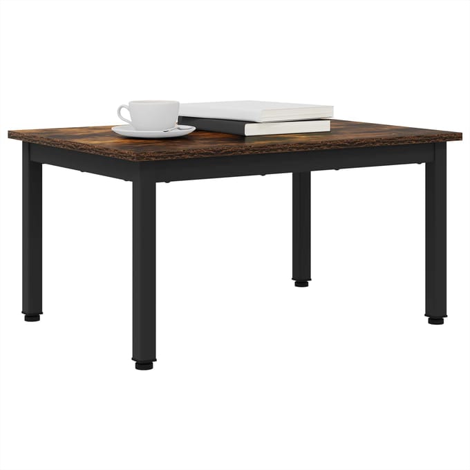 vidaXL - Salontafel - Gerookt - eiken - 70 - x - 50 - x - 36 - cm - Bewerkt - hout