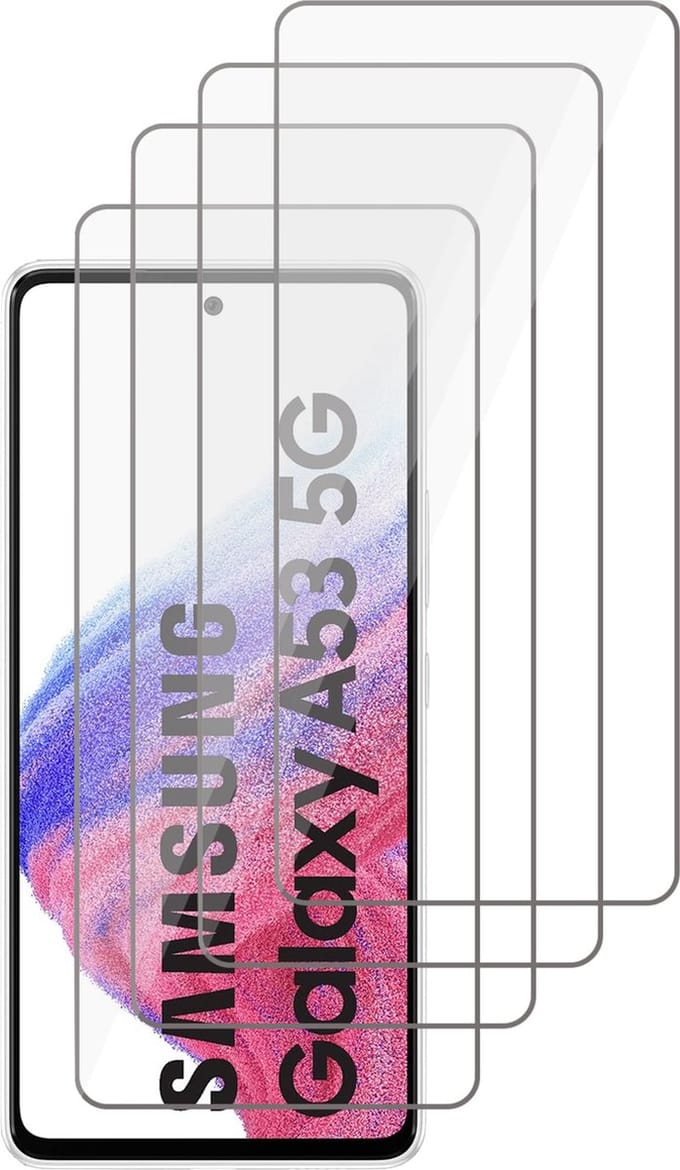 Screenprotector geschikt voor Samsung Galaxy A53 - Gehard Glas Beschermglas Tempered Glass Screen Protector - 4 Stuks