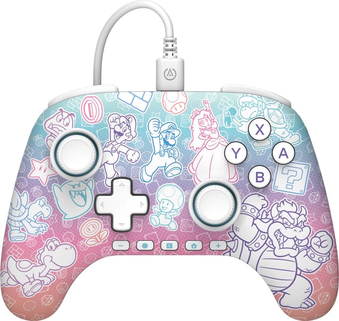 PowerA Bedrade Nintendo Switch Controller - Mushroom Kingdom - 3 M USB-kabel