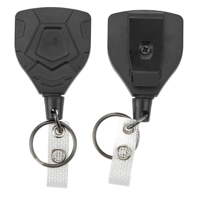 2PCS Boucle de Clé Corde Haute Élasticité Acier Inoxydable Résistant à l'Usure Porte-Clés Rétractable à Tirage pour black