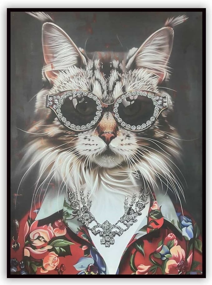 Schilderij cool cat 60x80cm
