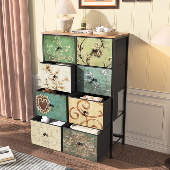 Opbergkast met 8 lades | Stalen Frame | Slaapkamer & Woonkamer | Modern Design