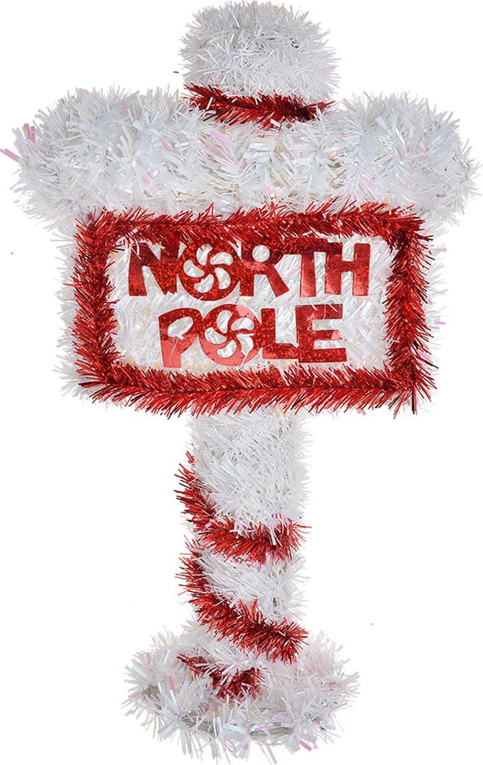 Clayre & Eef Kerst Tekstbord Sign 20x5x36 cm Rood Wit Kunststof