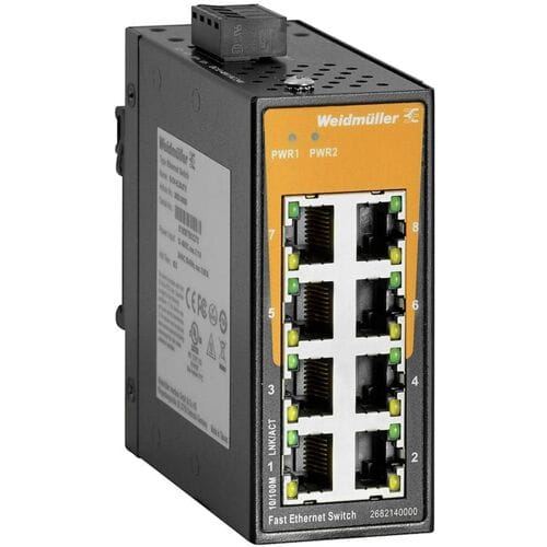Weidmüller IE-SW-EL08-8TX Industrial Ethernet Switch 8 poorten 10 / 100 MBit/s