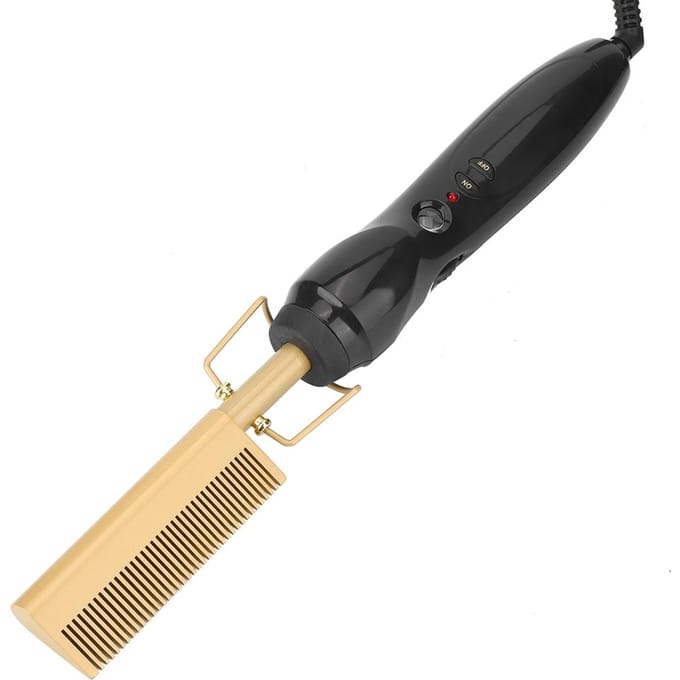 Legering Elektrische Stijltang Kam Digitale Weergave Haarstyling Tool Kam EU Plug gray
