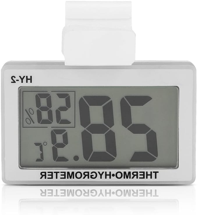 Digitale hygrometer en thermometer met LCD-display, waterdicht, voor koelkast en vriezer, temperatuur- en vochtigheidsmonitor