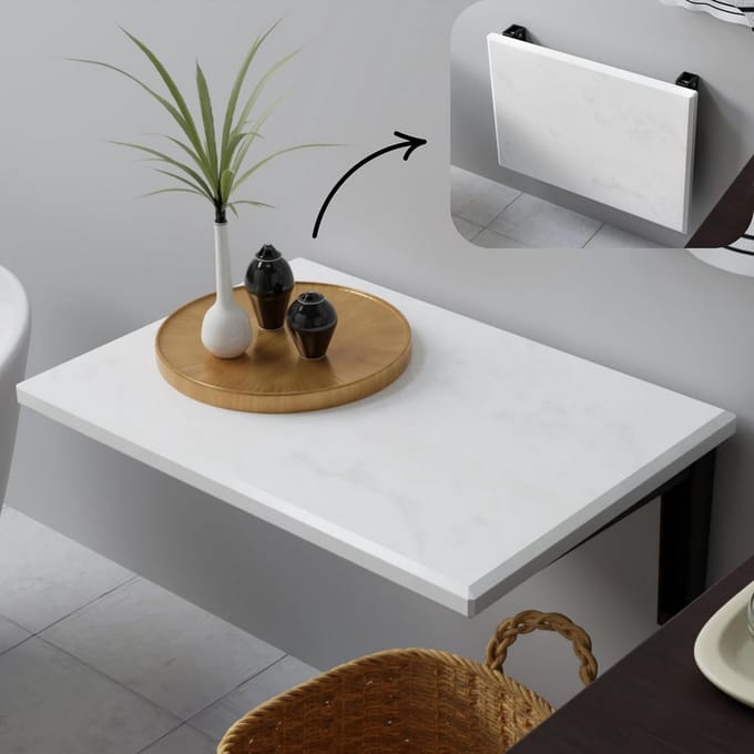 Real Turkish Bath Natural Marble Wall Mounted Folding Shower Seat, Handmade Foldable Waterproof Sturdy Chair, Premium Quality Space Saving Bathroom Stool, Indoor Bath Folding Sofa