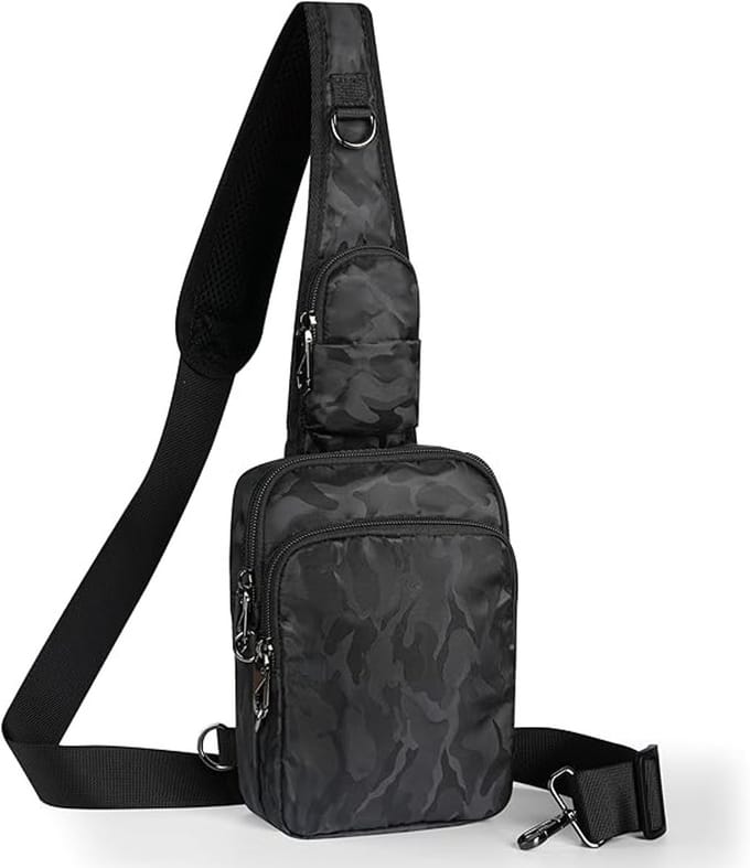 Anti-diefstal Sling Borst Crossbody tas met RFID blokkering en ritslock