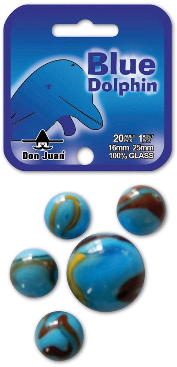 Don juan knikkers Dolfijn 20x 16mm + 1x 25mm