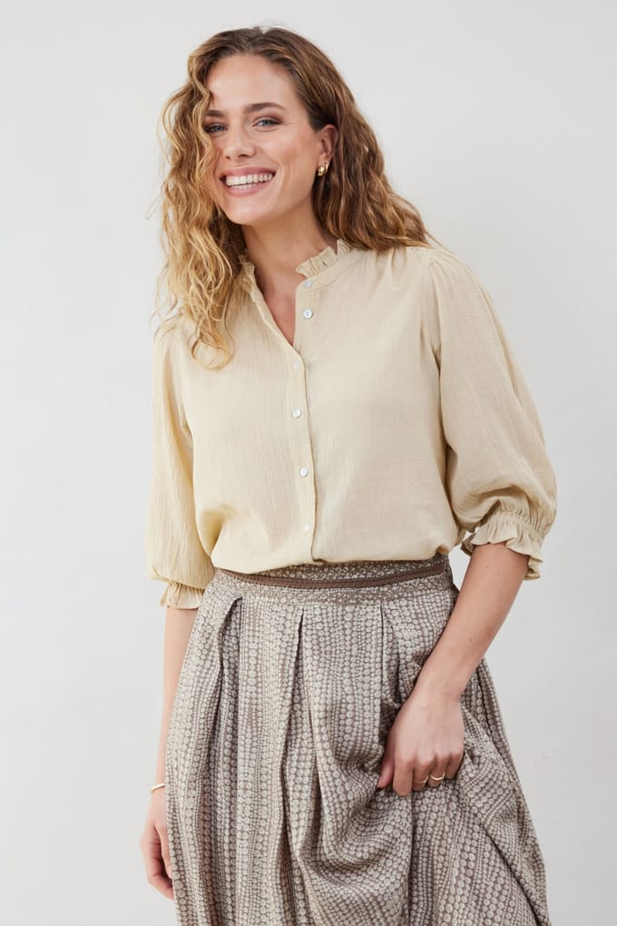DIDI Blouse Paris Feather Grey Size: 46 | Blouses Outlet | Dames | Beige