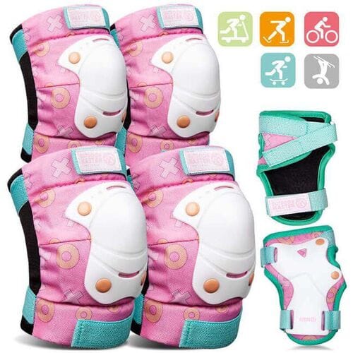 OutdoorMaster kinder elleboog- en kniebeschermers roze M