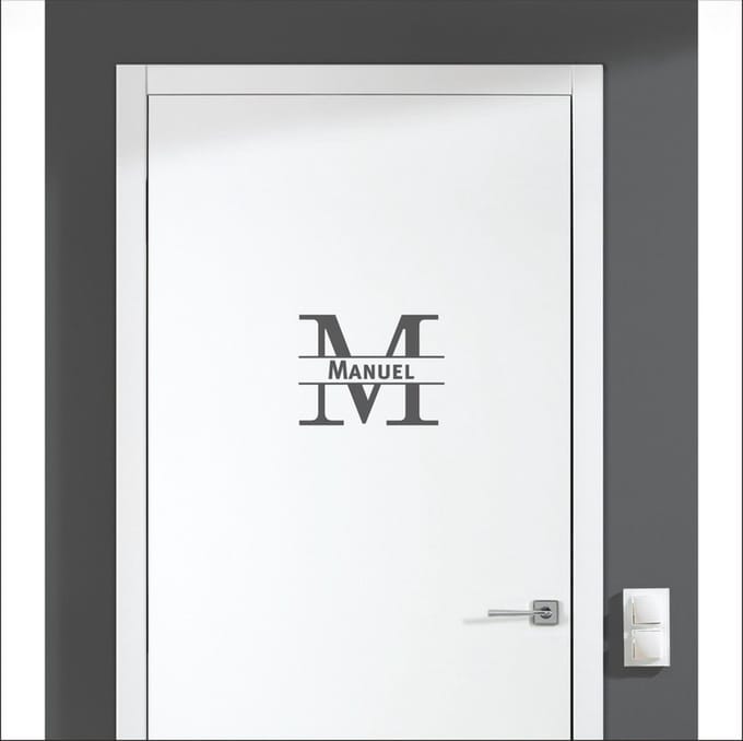 Deursticker Met Naam -  Manuel - Antraciet